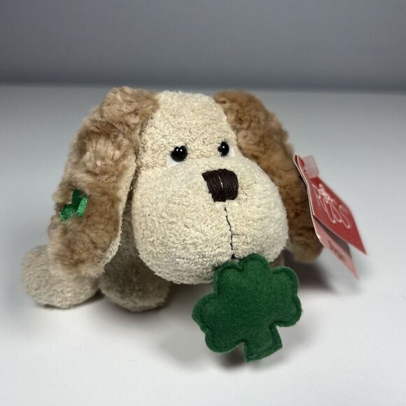 Russ Luv Pets Dugan Dog Shamrock Clover St. Patrick's Day Mini Plush NWT - Picture 2 of 9
